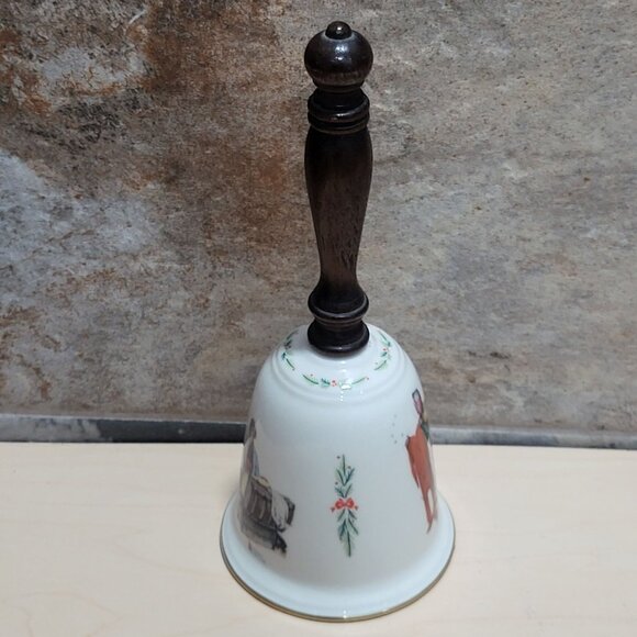 Gorham Norman Rockwell Chilly Reception Porcelain Bell 1980 - Picture 2 of 12